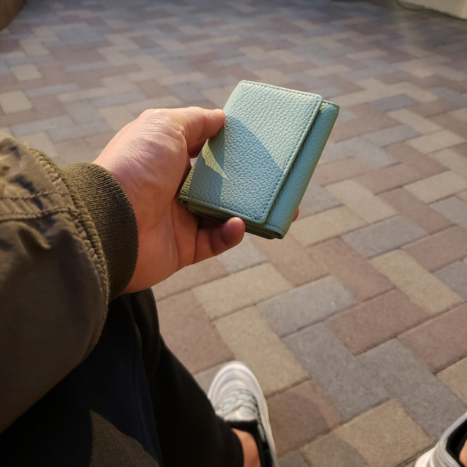 極小財布/ミニ財布 シュリンク 牛革 ピスタチオ ベーシック・ボックス型 旧BECKER(ベッカー)
